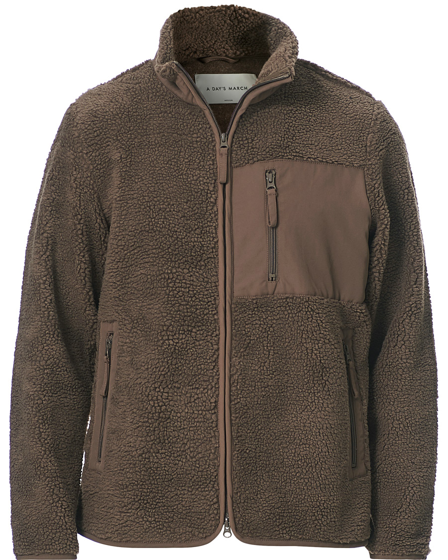 Men | Sweaters & Knitwear | A Day's March | Granån Recycled Fleece Jacket Mole