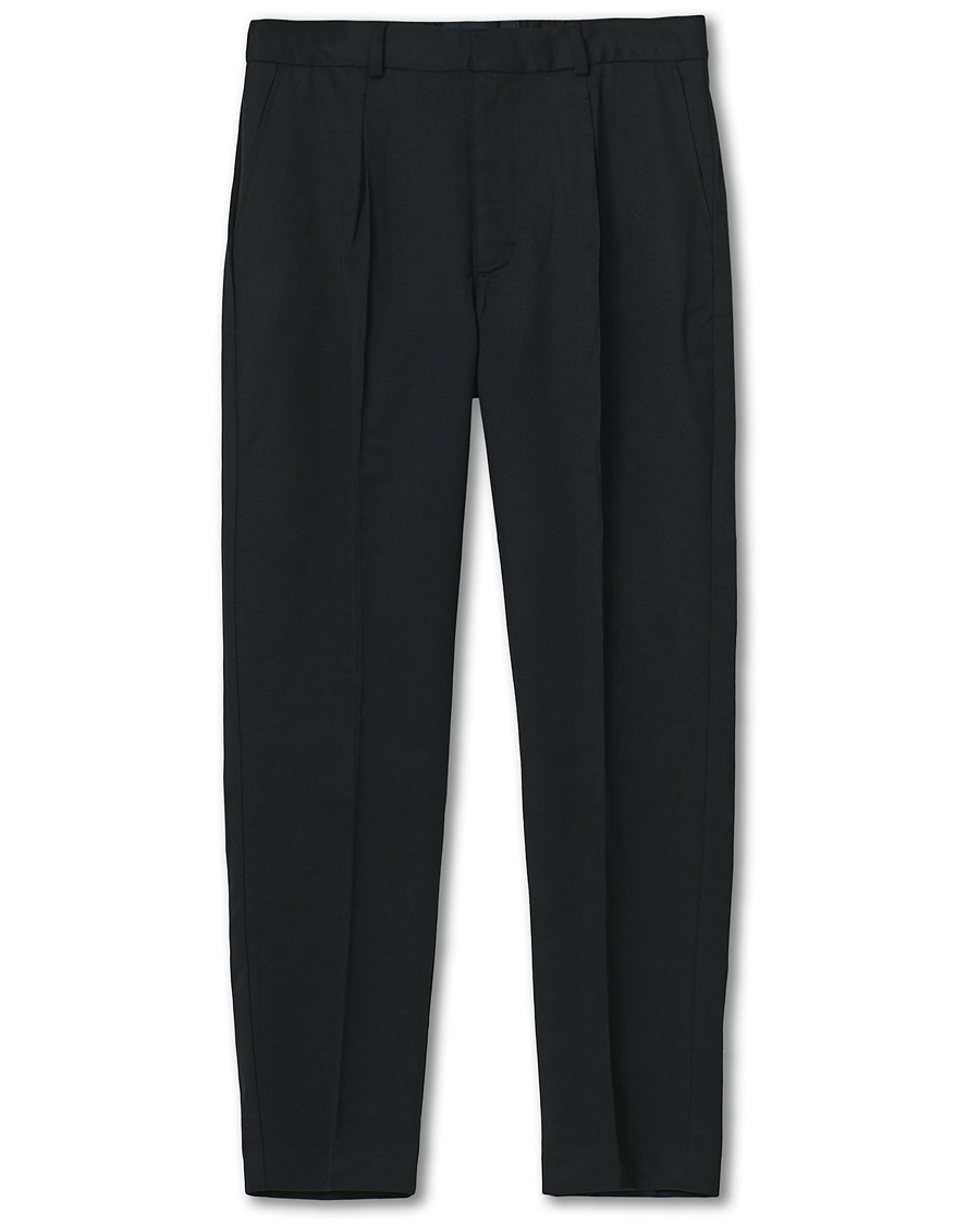 Men | Trousers | A Day's March | Smart Trousers Wool Twill Black