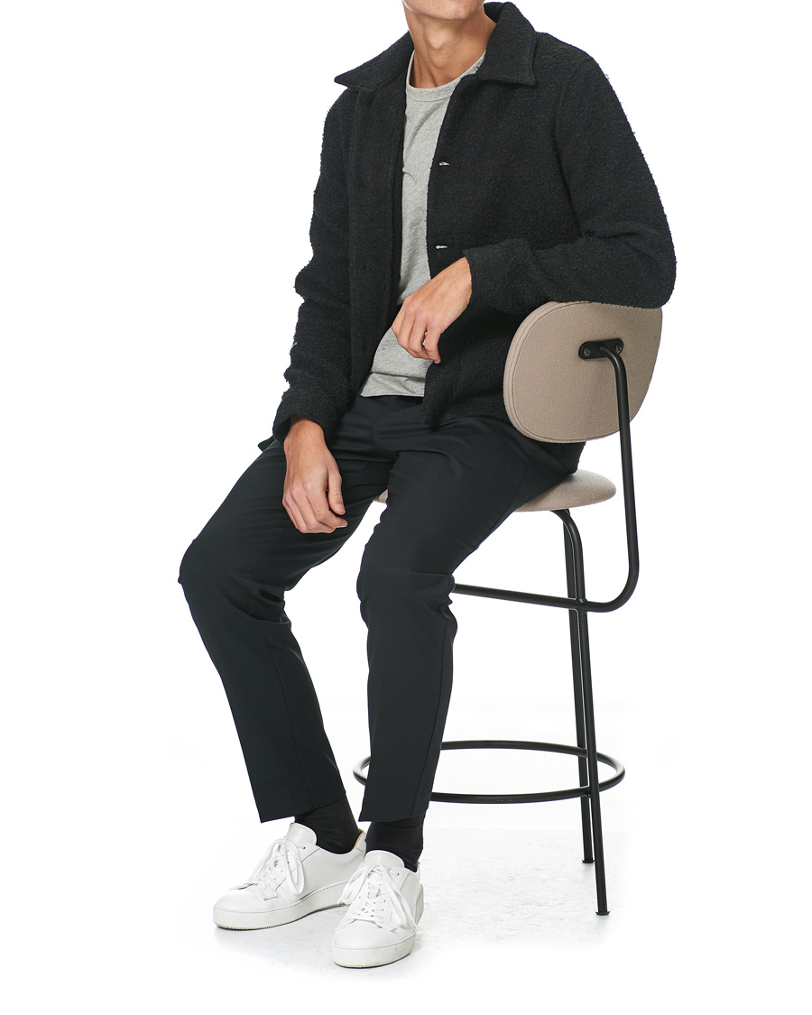 Men | Trousers | A Day's March | Smart Trousers Wool Twill Black