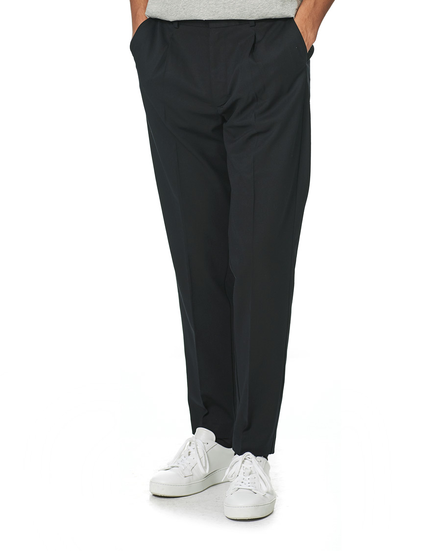 Men | Trousers | A Day's March | Smart Trousers Wool Twill Black