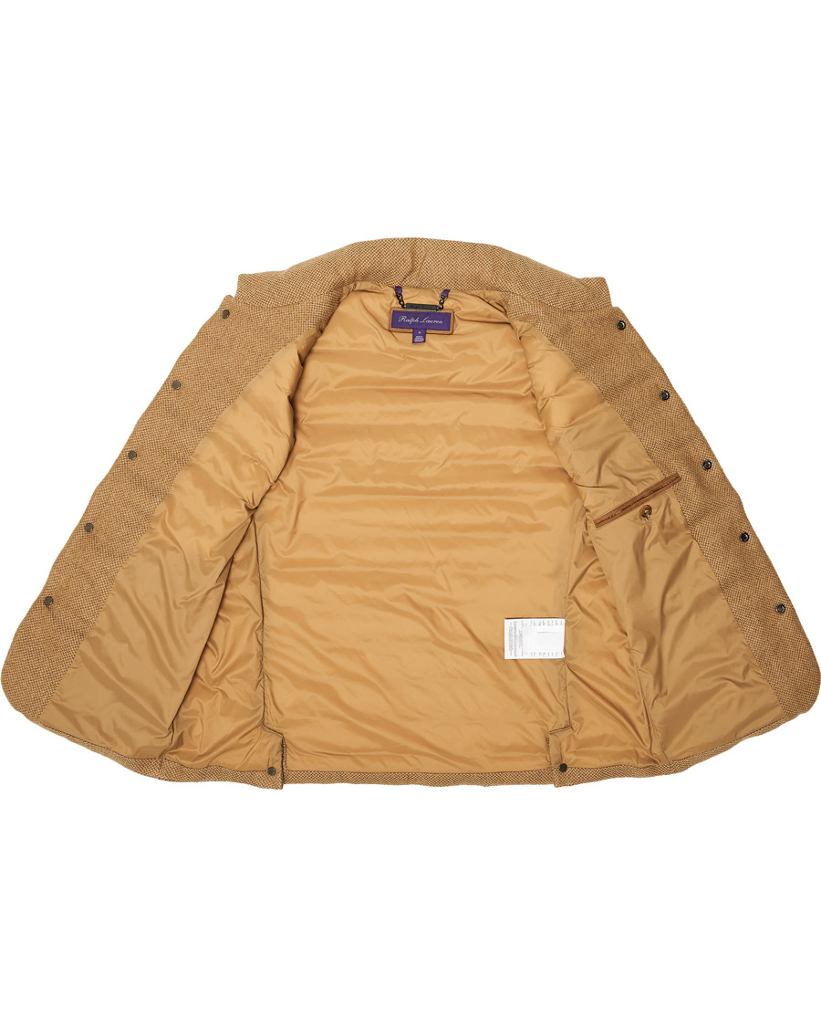 Men | Coats & Jackets | Ralph Lauren Purple Label | Whitwell Wool Tweed Down Vest Classic Camel