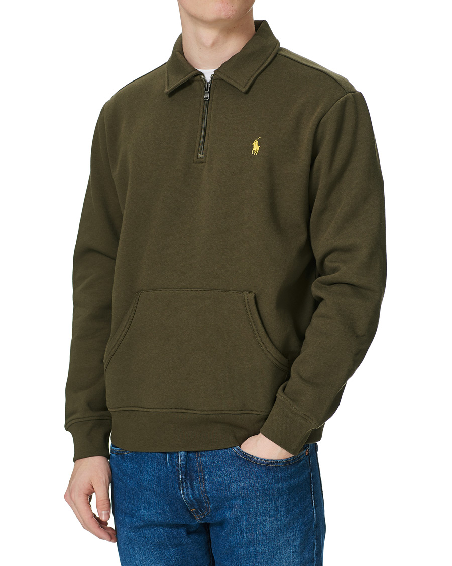 Men | Sweaters & Knitwear | Polo Ralph Lauren | Graphic Fleece Half Zip Sweater Defender Green