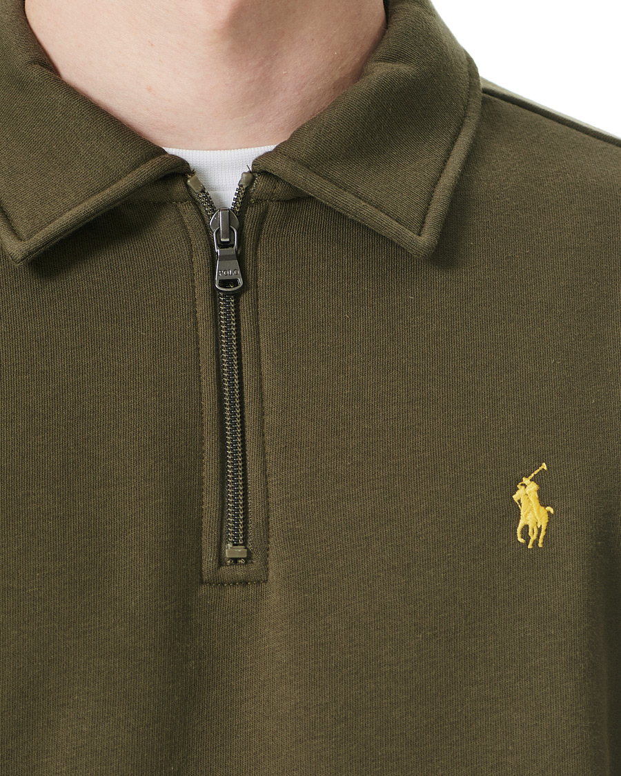Men | Sweaters & Knitwear | Polo Ralph Lauren | Graphic Fleece Half Zip Sweater Defender Green