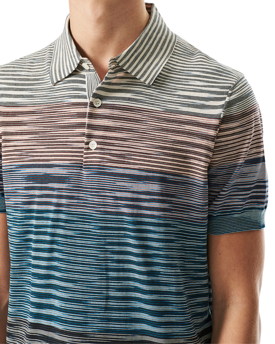 Men | Polo Shirts | Missoni | Degradé Knitted Short Sleeve Polo Multicolour