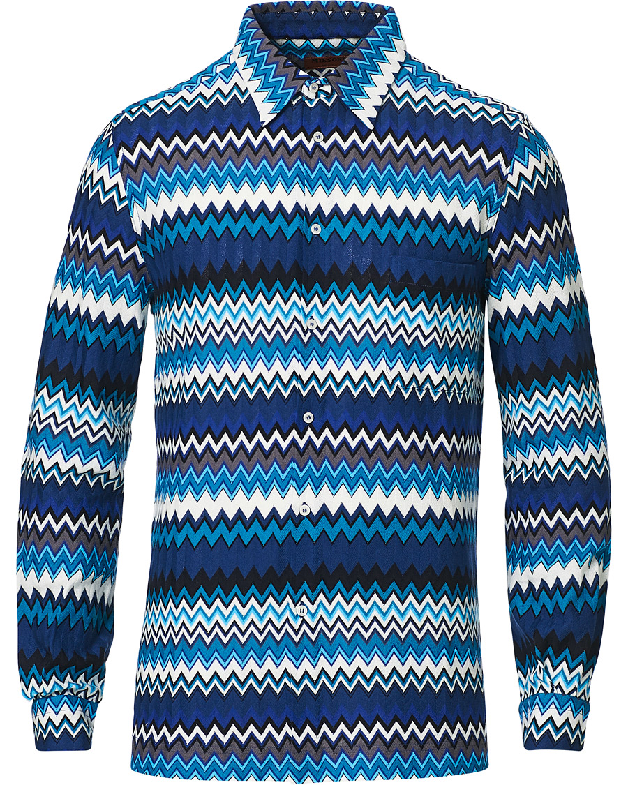 Men | Shirts | Missoni | Zig Zag Print Shirt Navy