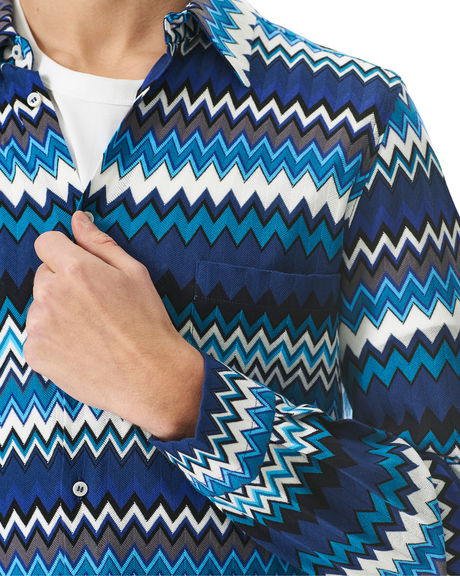 Men | Shirts | Missoni | Zig Zag Print Shirt Navy