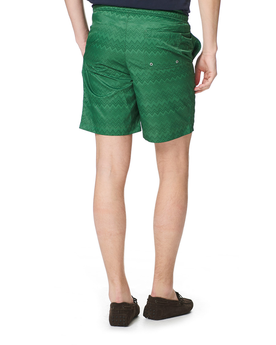 Men | Swimwear | Missoni | Tonal Zig Zag Swim Shorts Dark Green