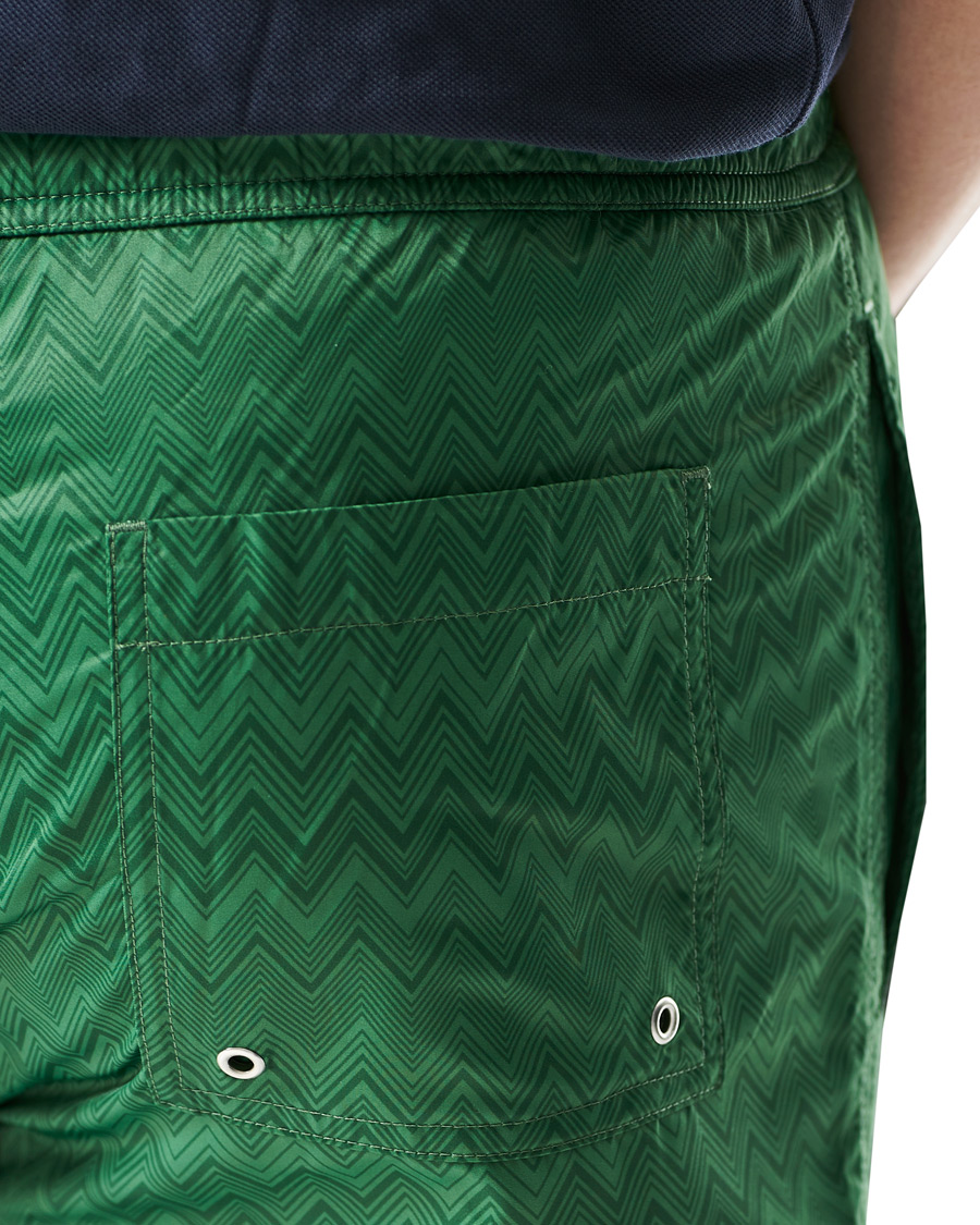 Men | Swimwear | Missoni | Tonal Zig Zag Swim Shorts Dark Green
