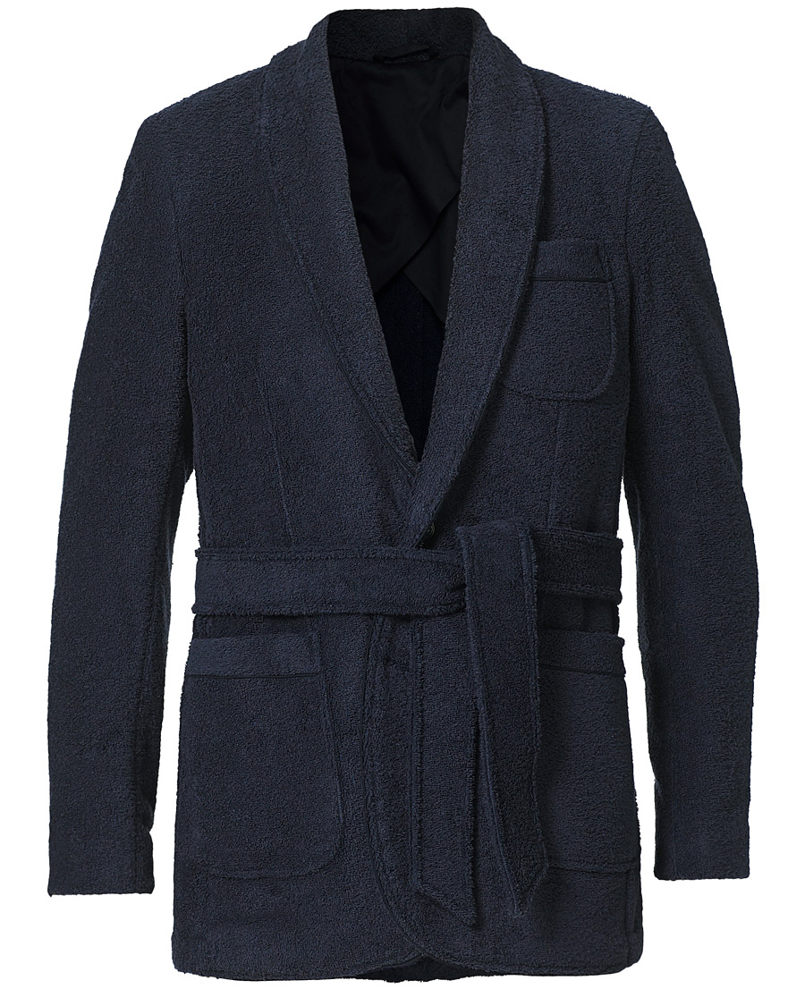 Men | Sweaters & Knitwear | Orlebar Brown | Darvill Cotton Terry Cardigan Ink
