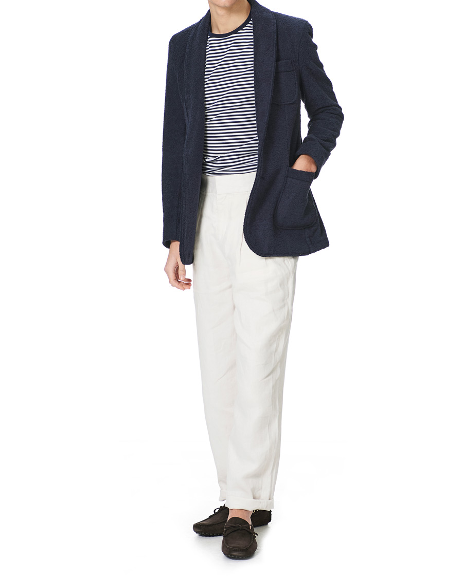 Men | Sweaters & Knitwear | Orlebar Brown | Darvill Cotton Terry Cardigan Ink