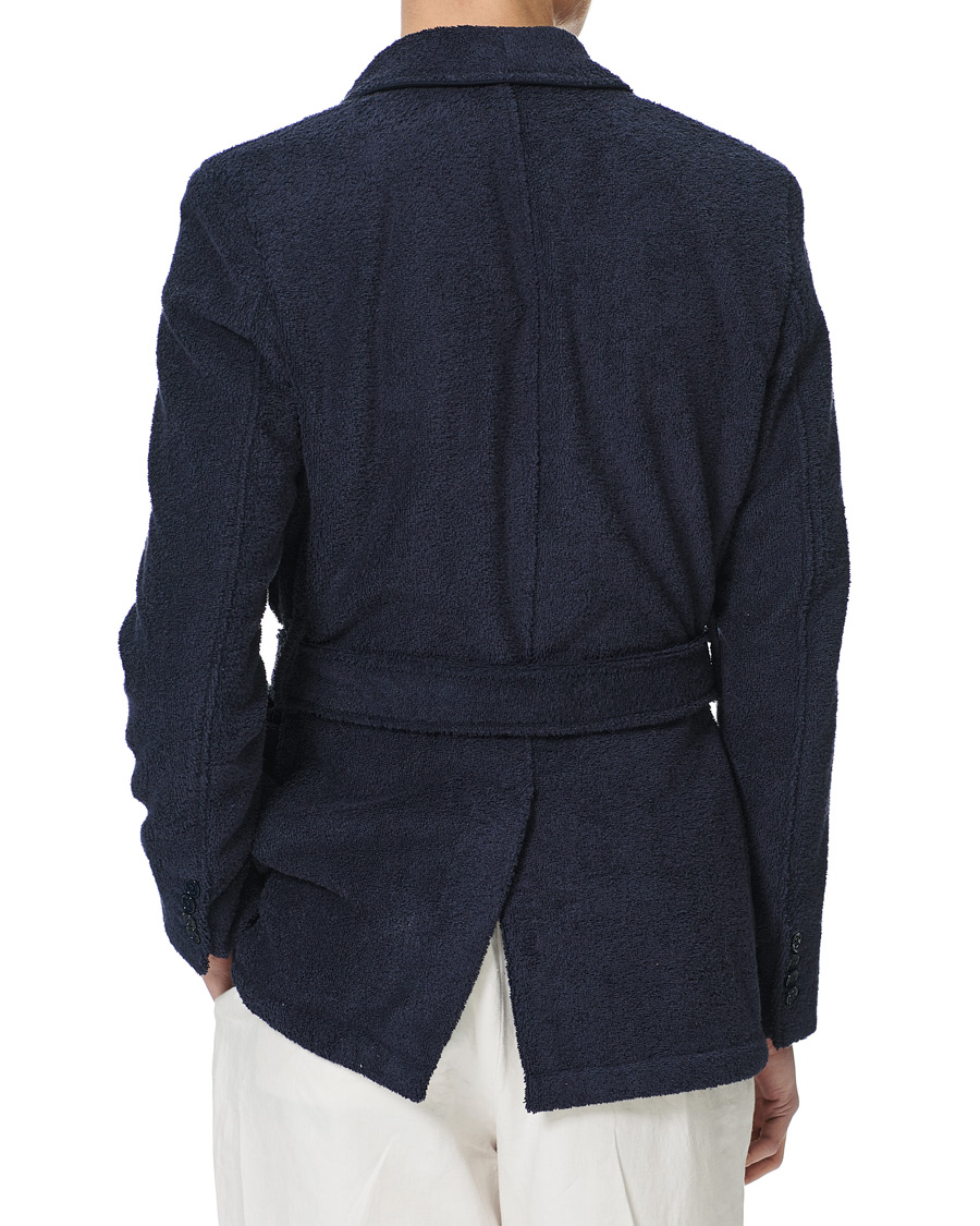 Men | Sweaters & Knitwear | Orlebar Brown | Darvill Cotton Terry Cardigan Ink