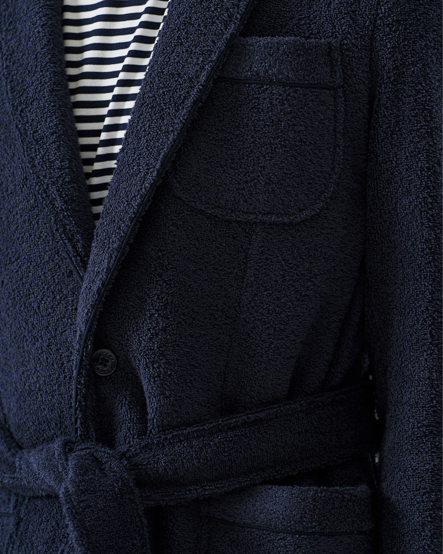 Men | Sweaters & Knitwear | Orlebar Brown | Darvill Cotton Terry Cardigan Ink