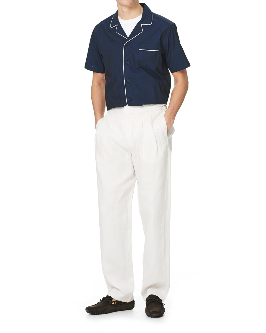 Men | Trousers | Orlebar Brown | Lyford Relaxed Pleated Linen Trousers White Sand