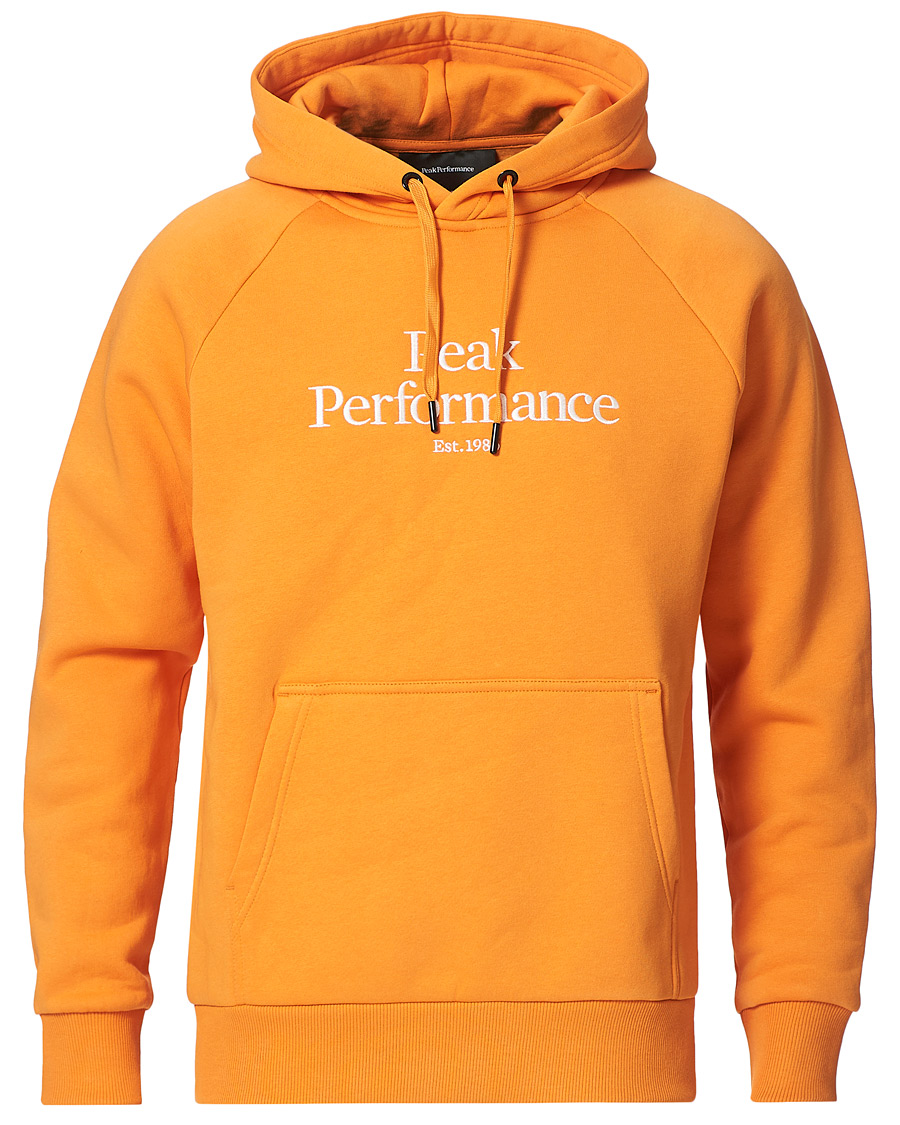 Men | Sweaters & Knitwear | Peak Performance | Original Logo Hoodie Orange Flare