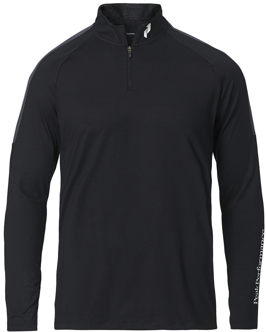 Men | T-Shirts | Peak Performance | Chase Half Zip Long Sleeve Tee Black