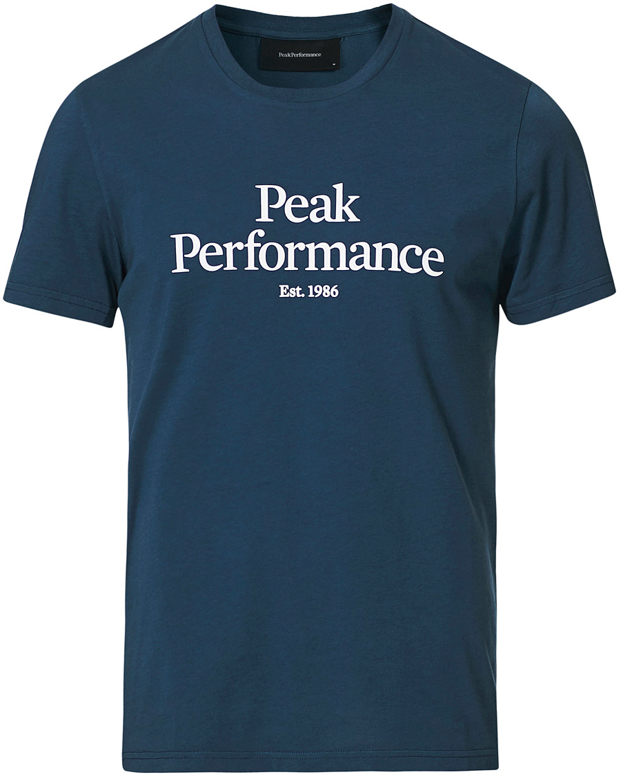 Men | T-Shirts | Peak Performance | Original Logo Crew Neck Tee Blue Steel