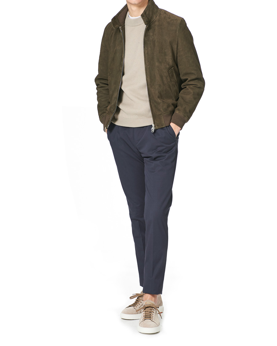 Men | Santoni Derby Plain Sneaker Beige Suede | Santoni | Derby Plain Sneaker Beige Suede