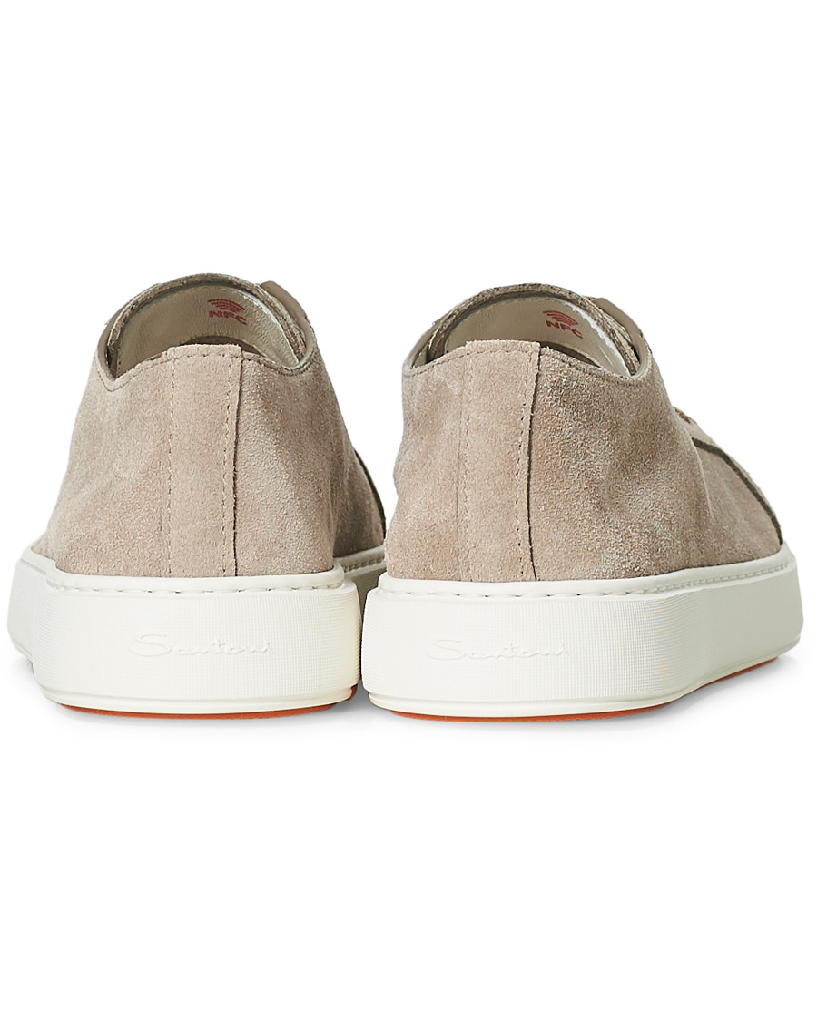 Men | Santoni Derby Plain Sneaker Beige Suede | Santoni | Derby Plain Sneaker Beige Suede
