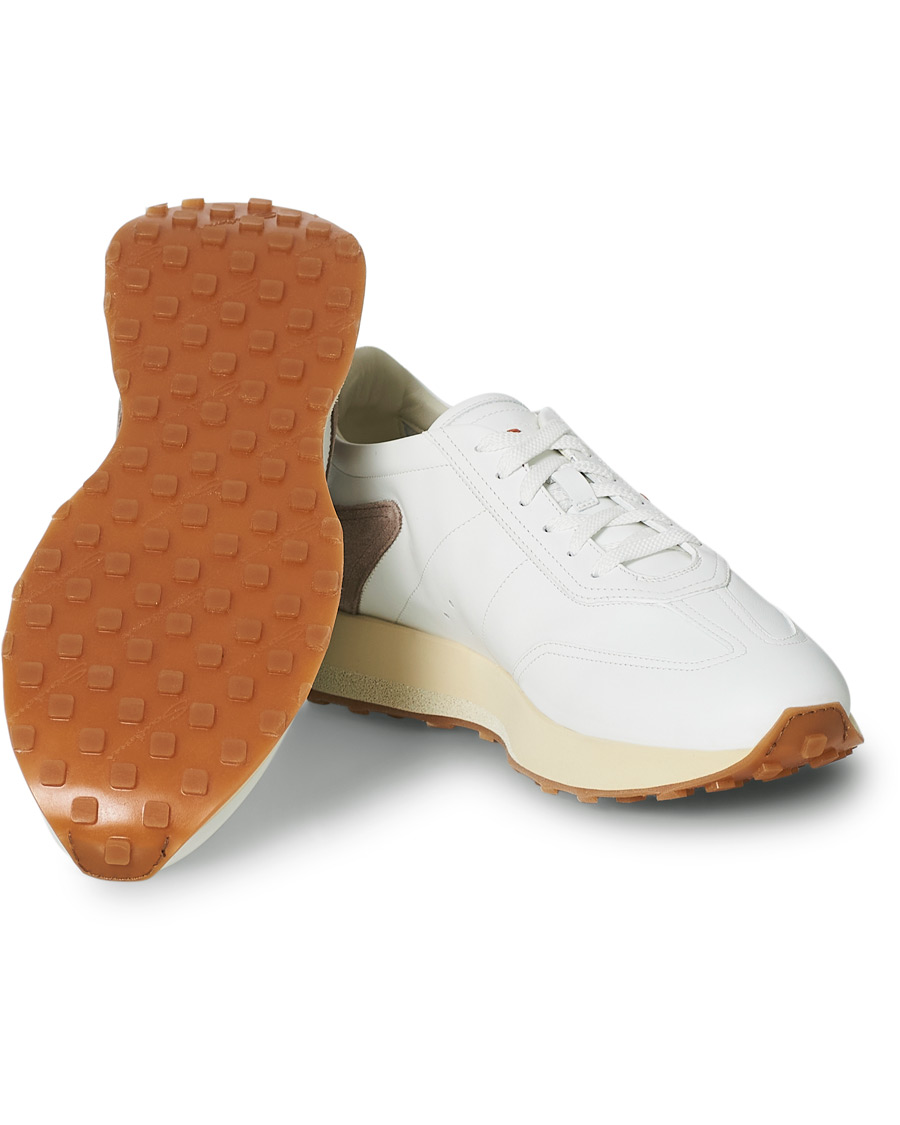 Men | Santoni Running Sneaker White Calf | Santoni | Running Sneaker White Calf
