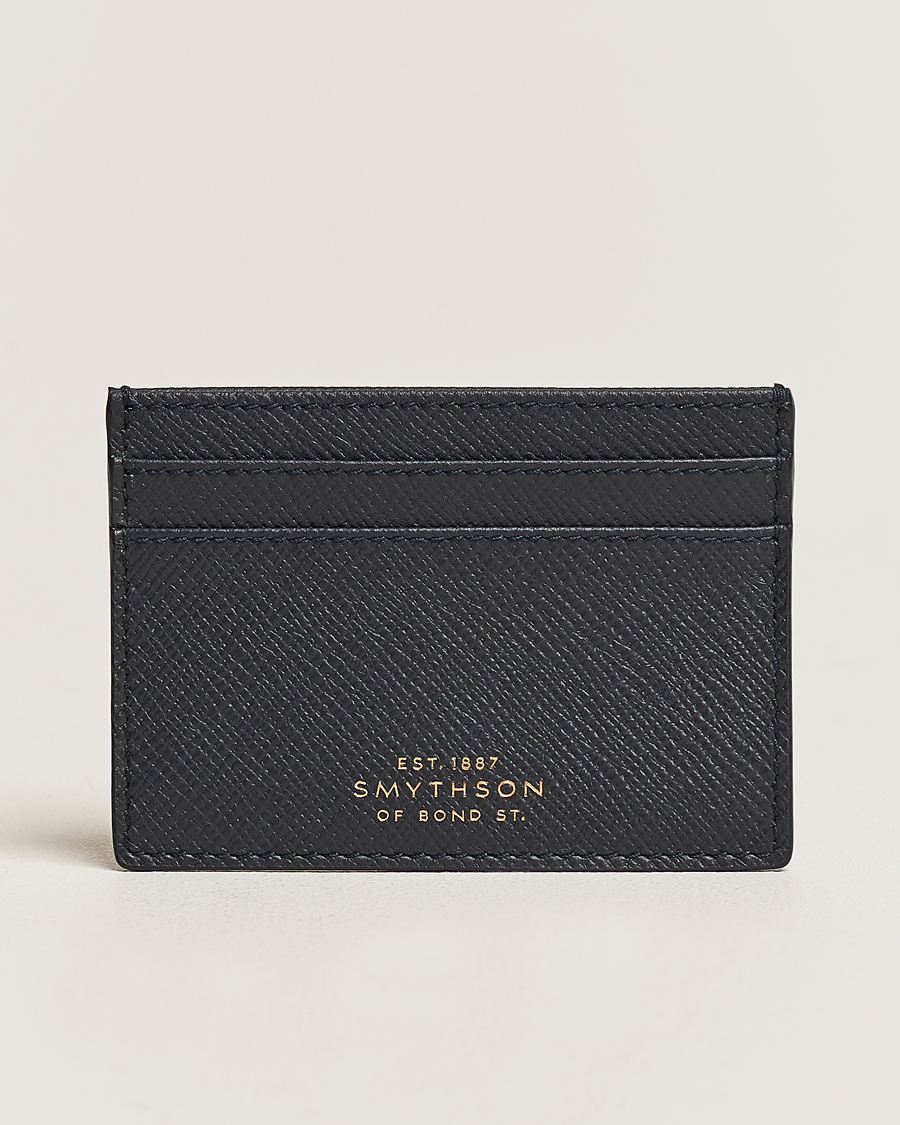 Men | Wallets | Smythson | Panama Flat Cardholder Navy
