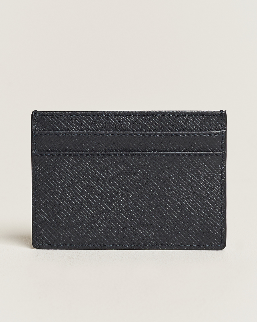 Men | Wallets | Smythson | Panama Flat Cardholder Navy