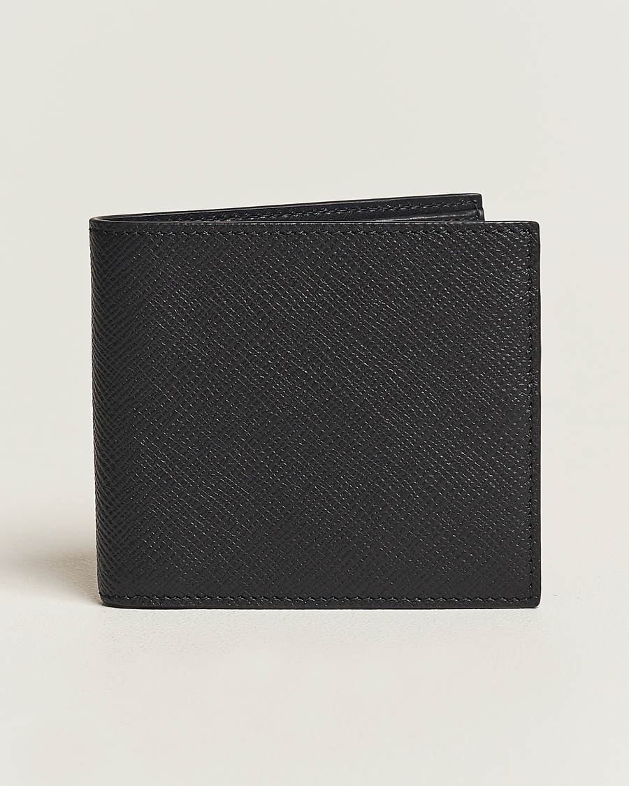 Men | Wallets | Smythson | Panama 6 Card Wallet Black Leather