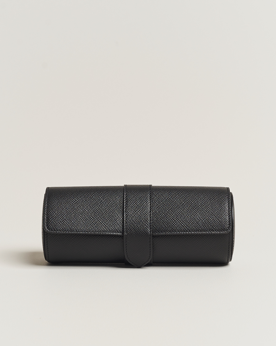 Men | Home | Smythson | Panama Travel Watch Roll Black