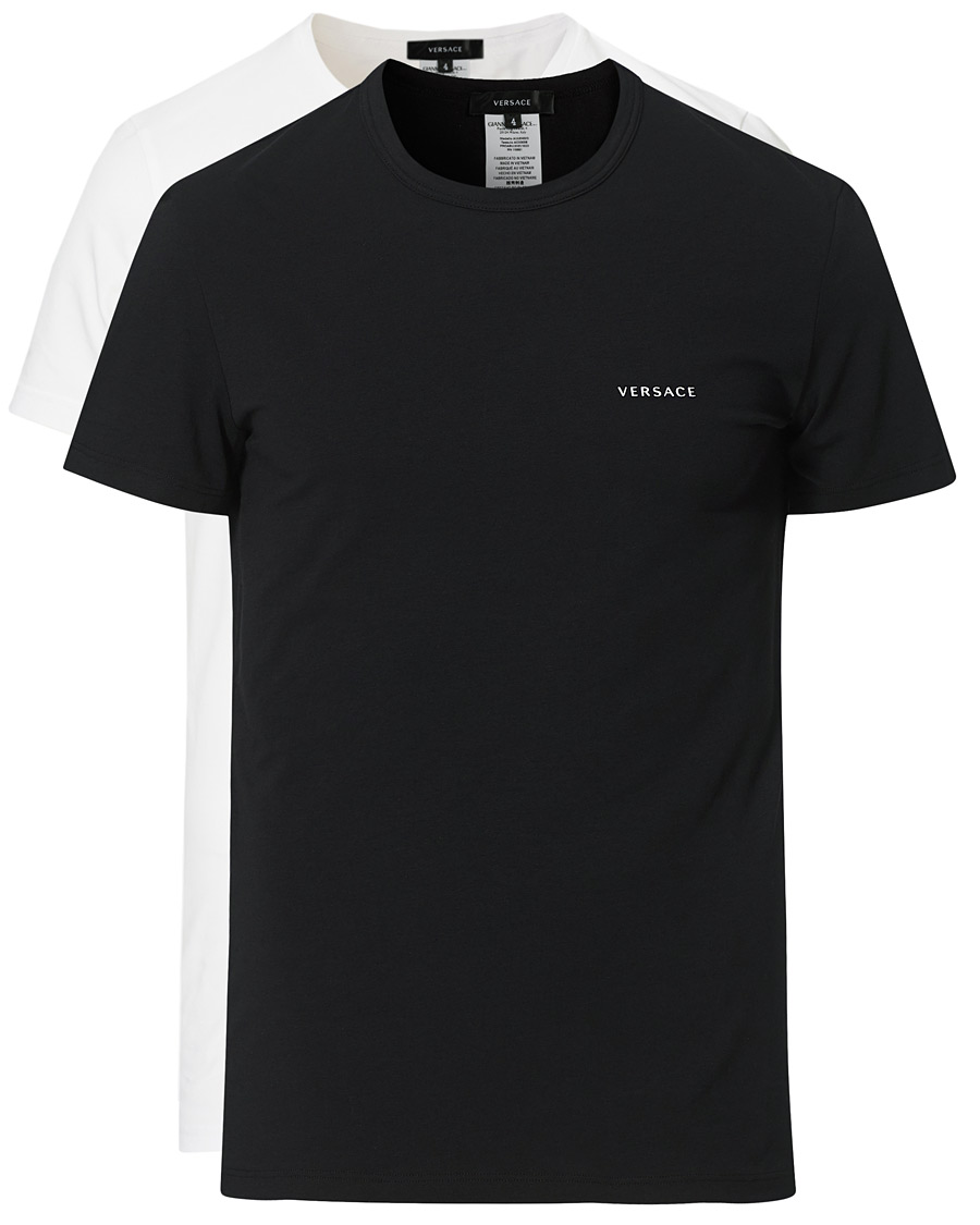 Men | T-Shirts | Versace | 2-Pack Logo Tee Black/White