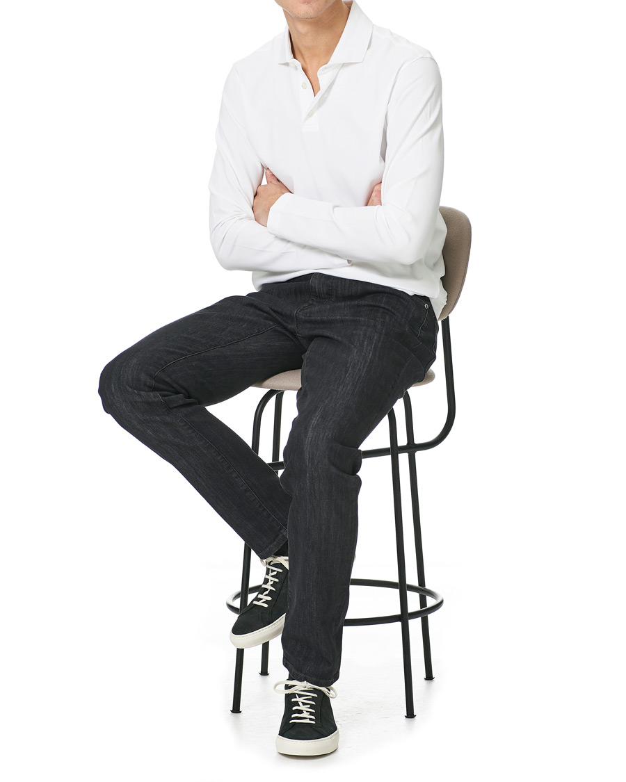 Men | Sweaters & Knitwear | Z Zegna | Stretch Piquet Long Sleeve Polo White