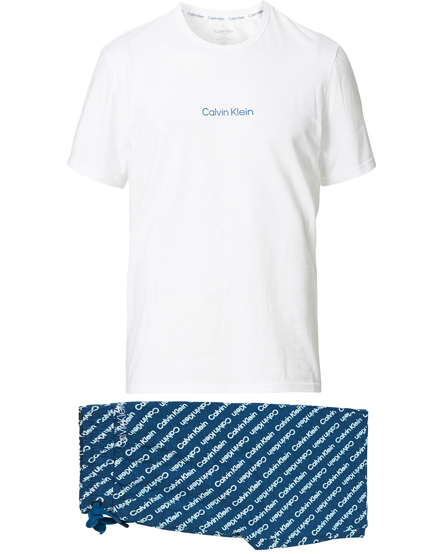 Men | Pyjamas & Robes | Calvin Klein | Short Pyjama Set White/Navy