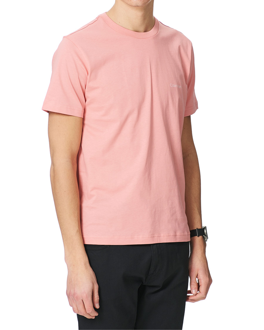 Men | T-Shirts | Calvin Klein | Chest Logo Crew Neck Tee Dusty Pink