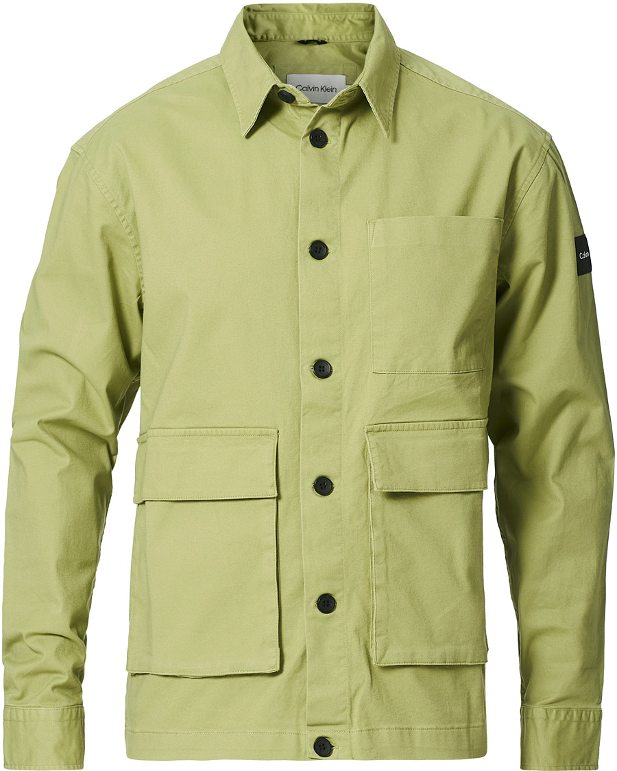 Men | Shirts | Calvin Klein | Twill Overshirt Sage Green