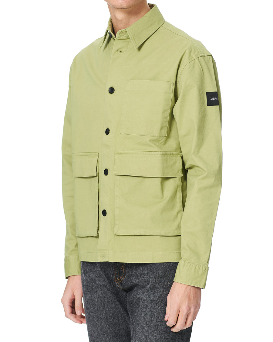 Men | Shirts | Calvin Klein | Twill Overshirt Sage Green