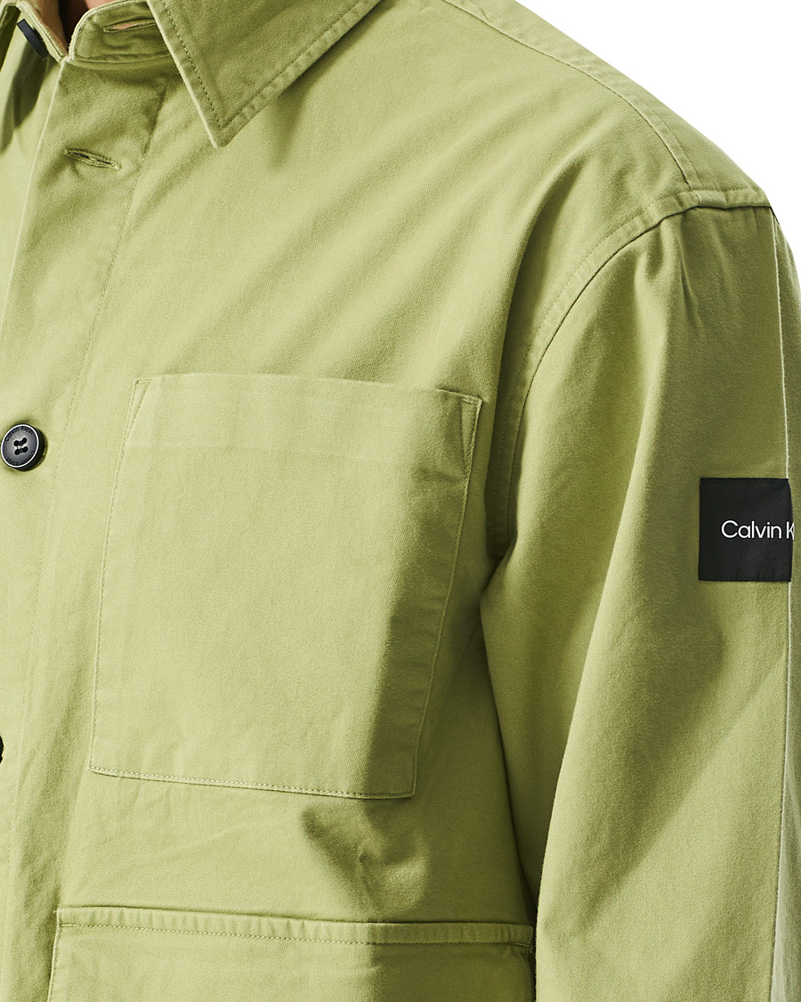 Men | Shirts | Calvin Klein | Twill Overshirt Sage Green