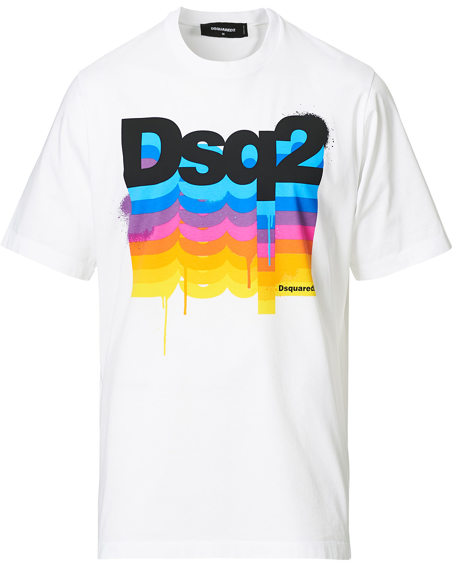 Men | T-Shirts | Dsquared2 | Colour Print Tee White