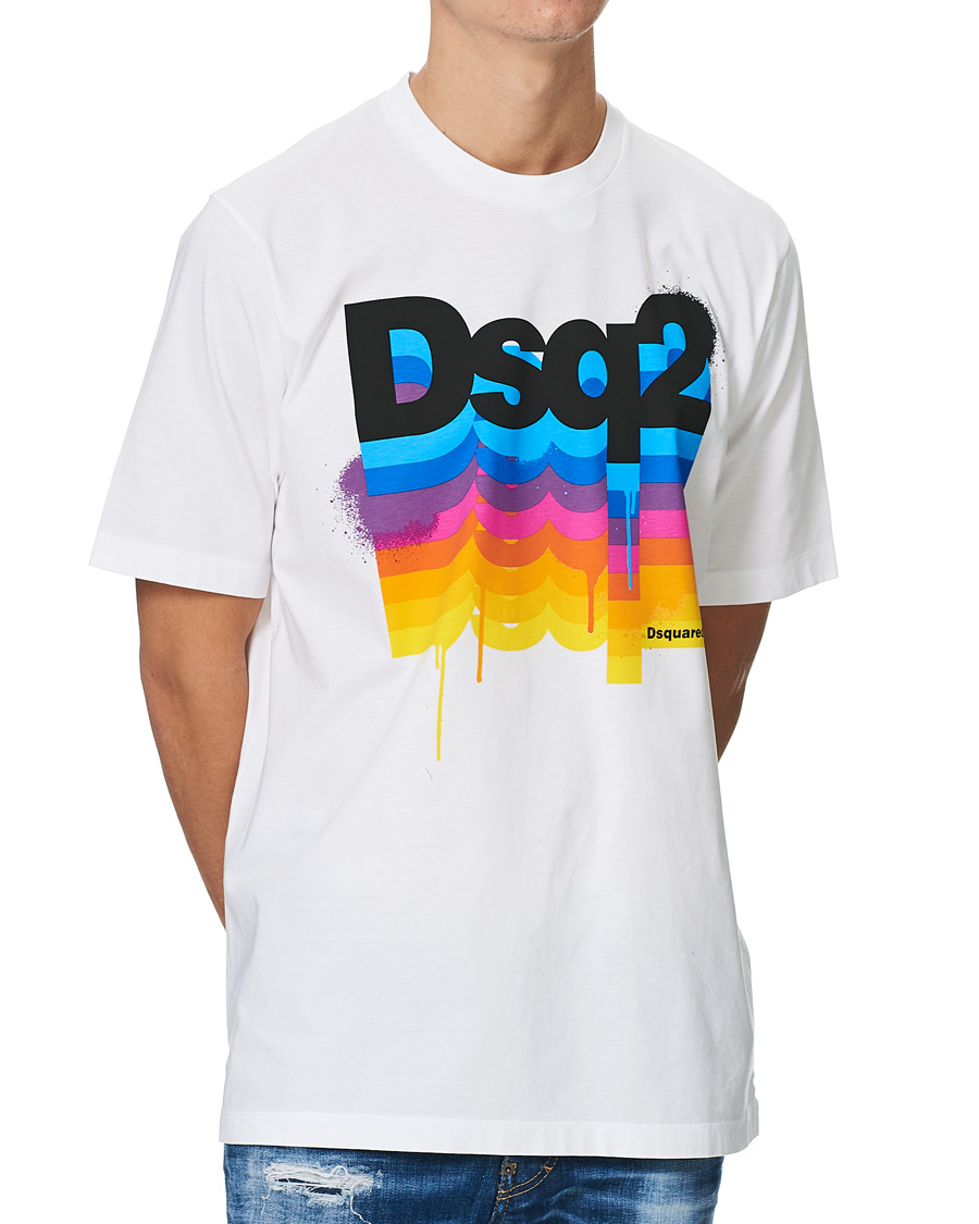 Men | T-Shirts | Dsquared2 | Colour Print Tee White