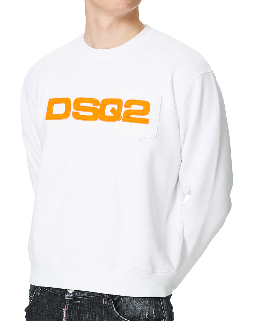Men | Sweaters & Knitwear | Dsquared2 | Flock Logo Sweatshirt White
