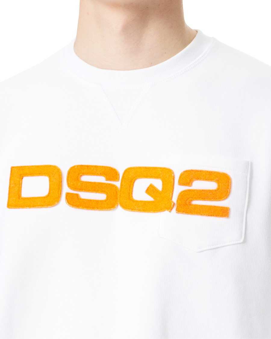 Men | Sweaters & Knitwear | Dsquared2 | Flock Logo Sweatshirt White
