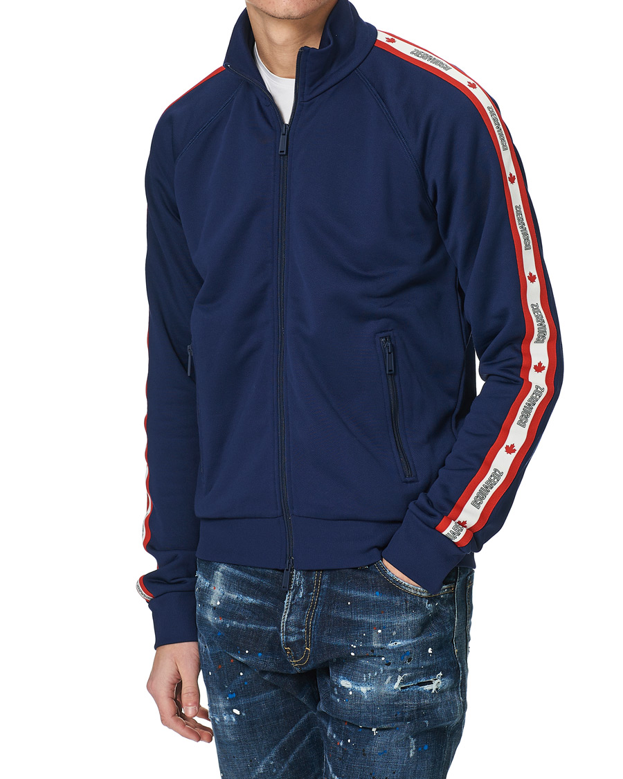 Men | Sweaters & Knitwear | Dsquared2 | Track Zip Top Dark Blue