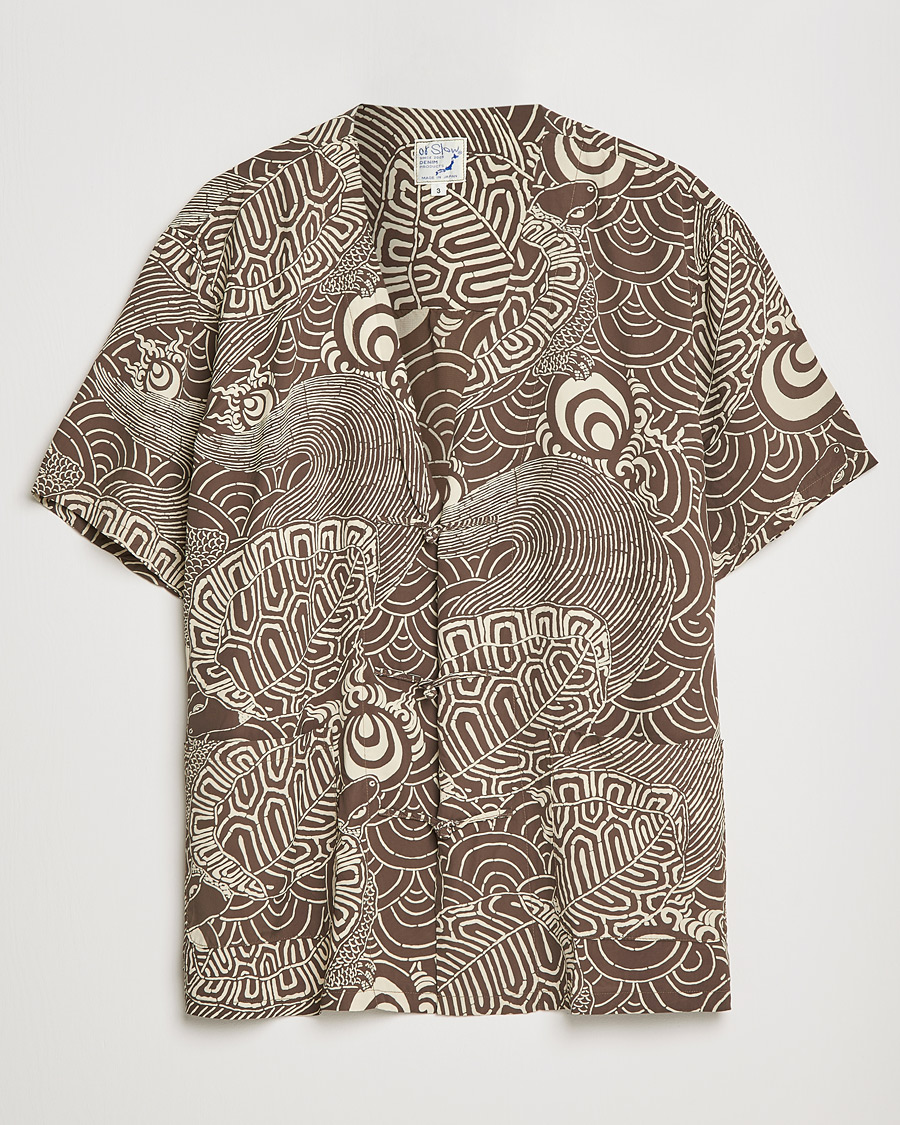 Men | Sweaters & Knitwear | orSlow | Hawaiian Cardigan Turtle Print