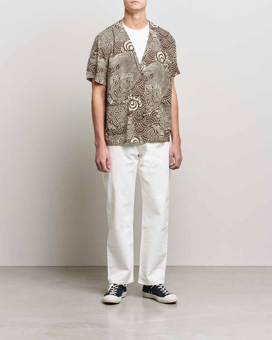 Men | Sweaters & Knitwear | orSlow | Hawaiian Cardigan Turtle Print