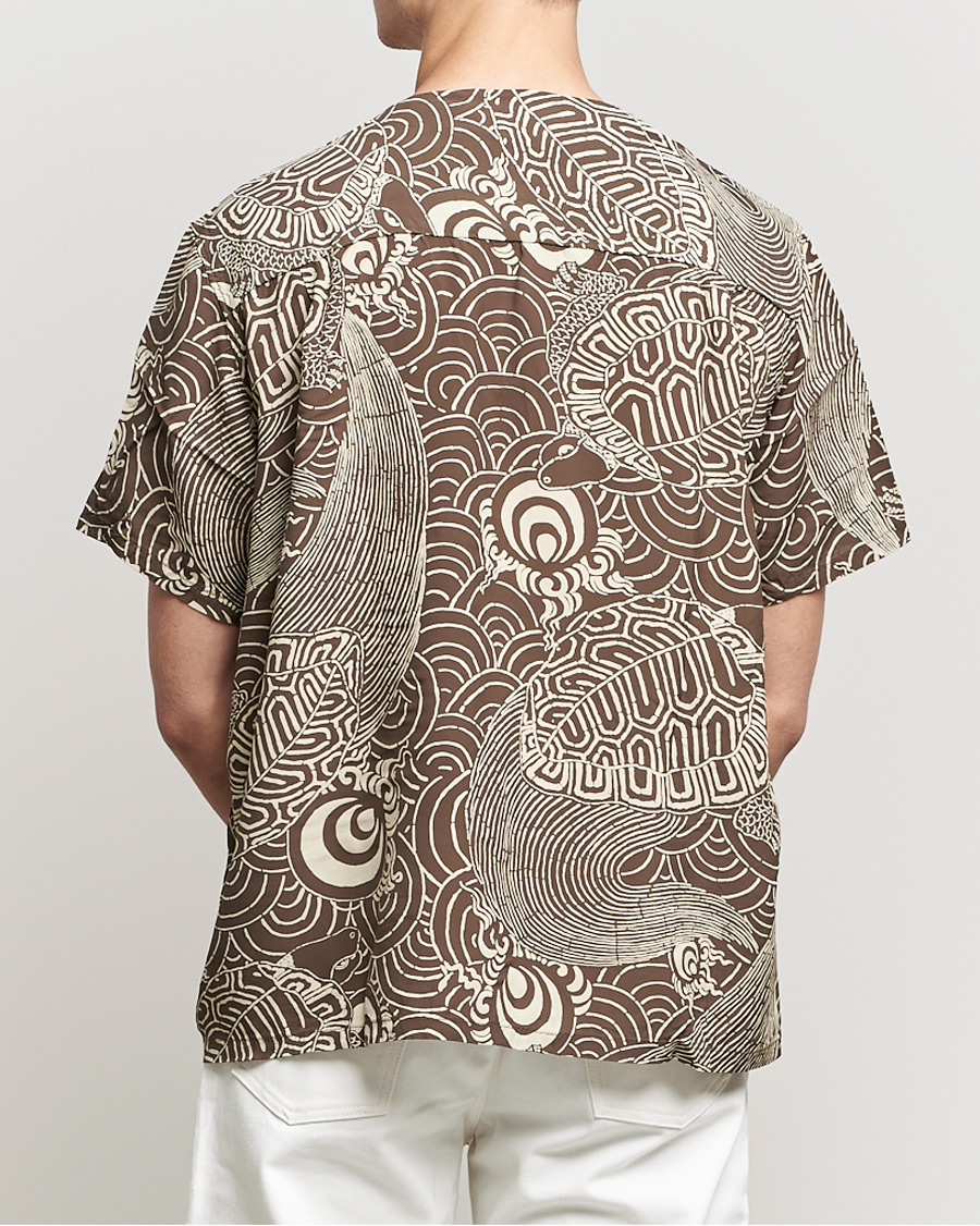 Men | Sweaters & Knitwear | orSlow | Hawaiian Cardigan Turtle Print