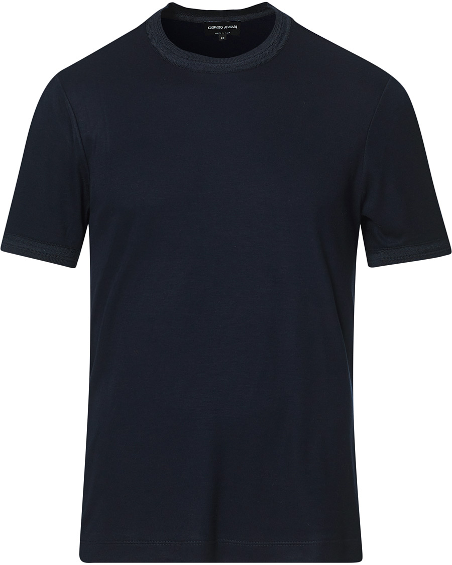 Men | T-Shirts | Giorgio Armani | Soft Silk T-Shirt Navy