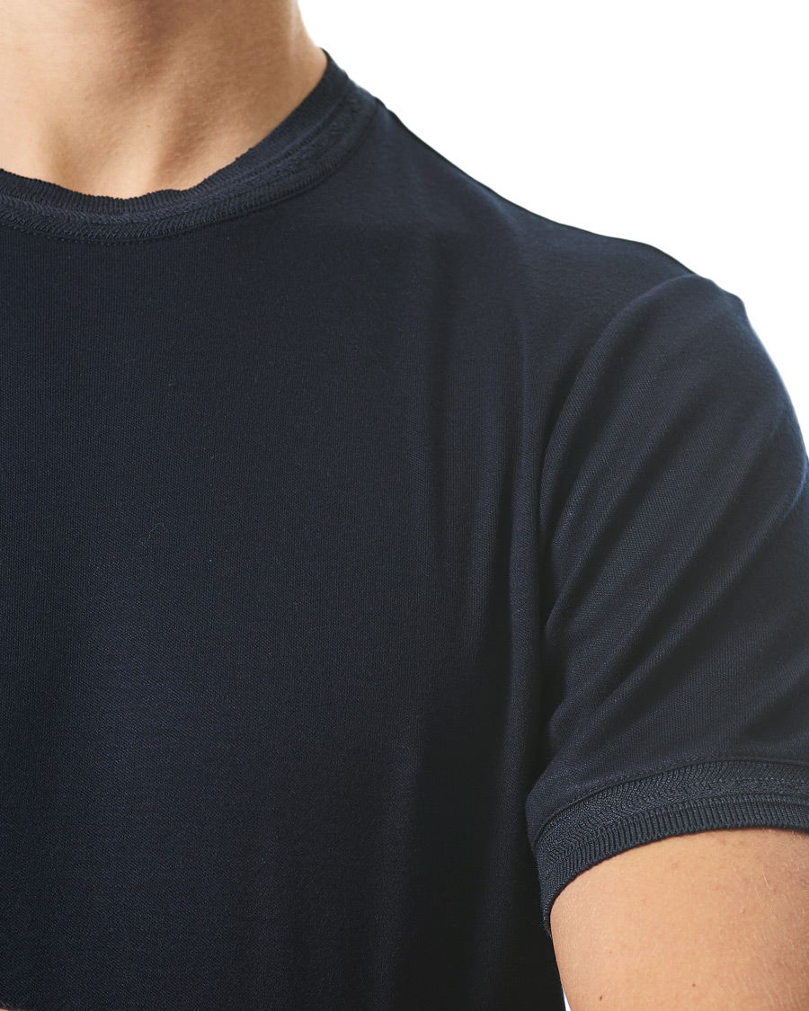 Men | T-Shirts | Giorgio Armani | Soft Silk T-Shirt Navy
