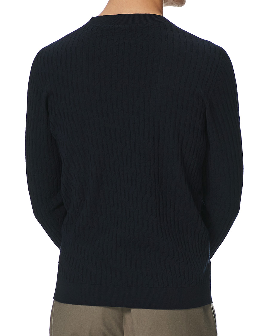 Men | Sweaters & Knitwear | Giorgio Armani | Wool Blend Crew Neck Sweater Navy
