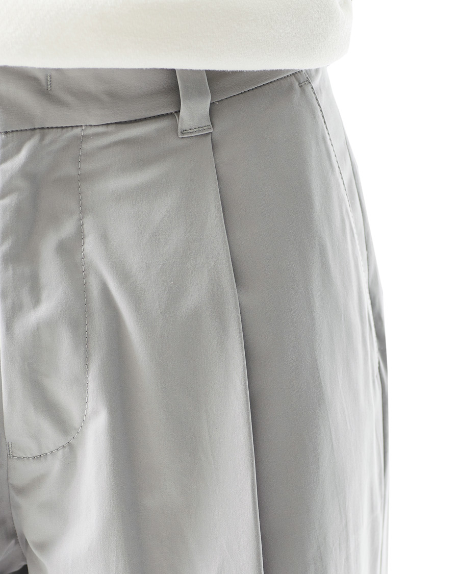 Men | Trousers | Giorgio Armani | Tapered Cotton Trousers Light Grey