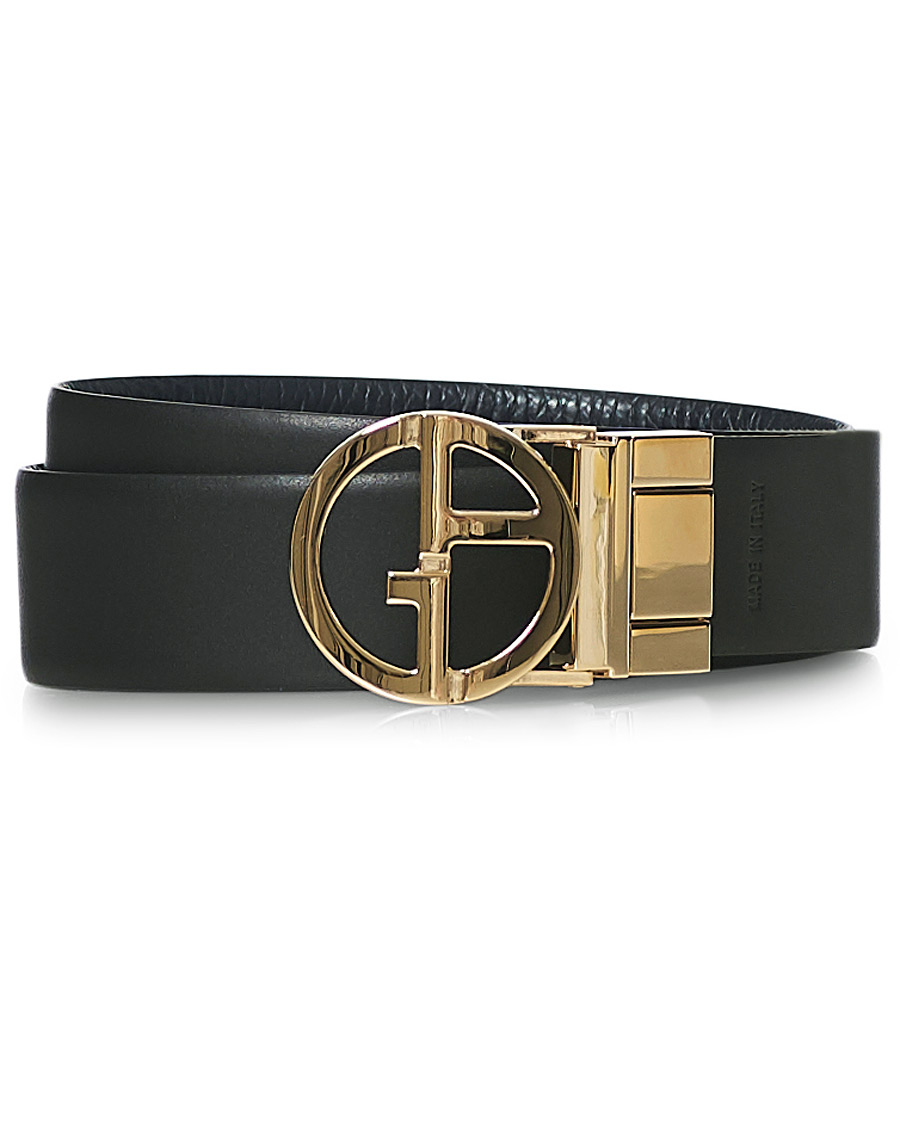 Men | Giorgio Armani Reversible Leather Belt Navy/Black | Giorgio Armani | Reversible Leather Belt Navy/Black
