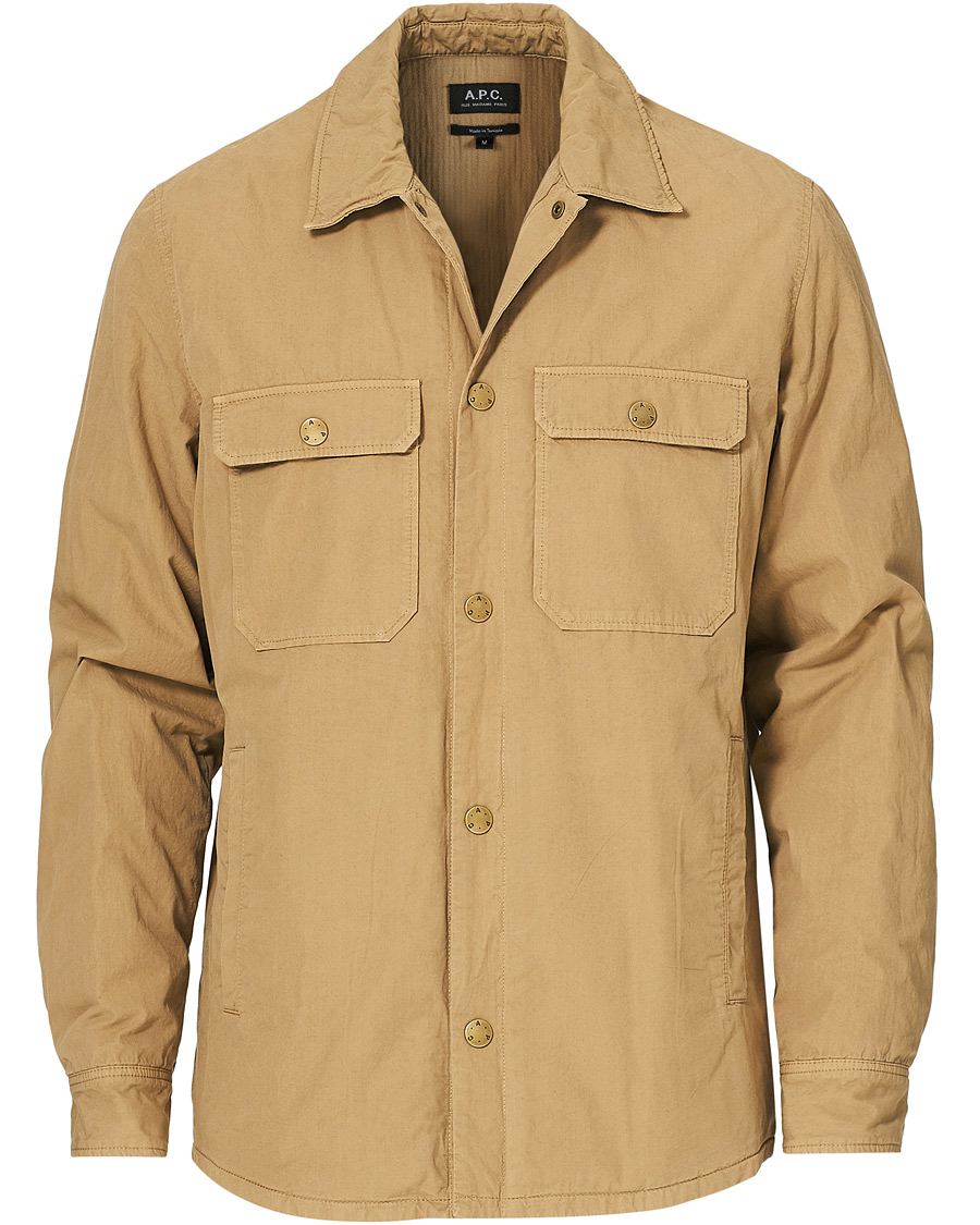 Men | Coats & Jackets | A.P.C. | Alex Garment Dyed Overshirt Dark Beige