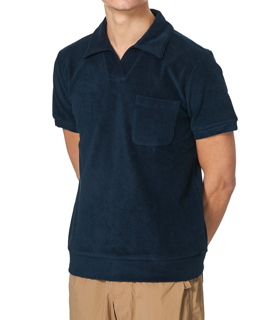 Men | Polo Shirts | A.P.C. | Agustino Short Sleeve Terry Polo Navy