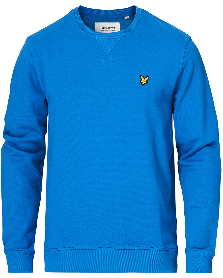 Men | Sweaters & Knitwear | Lyle & Scott | Crew Neck Organic Cotton Sweatshirt Spring Blue